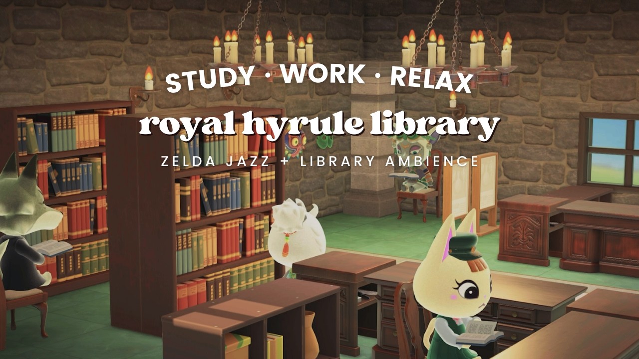 Royal Hyrule Library 📚 1 Hour Zelda Jazz Covers No Midroll Ads | Study Music | Work Aid