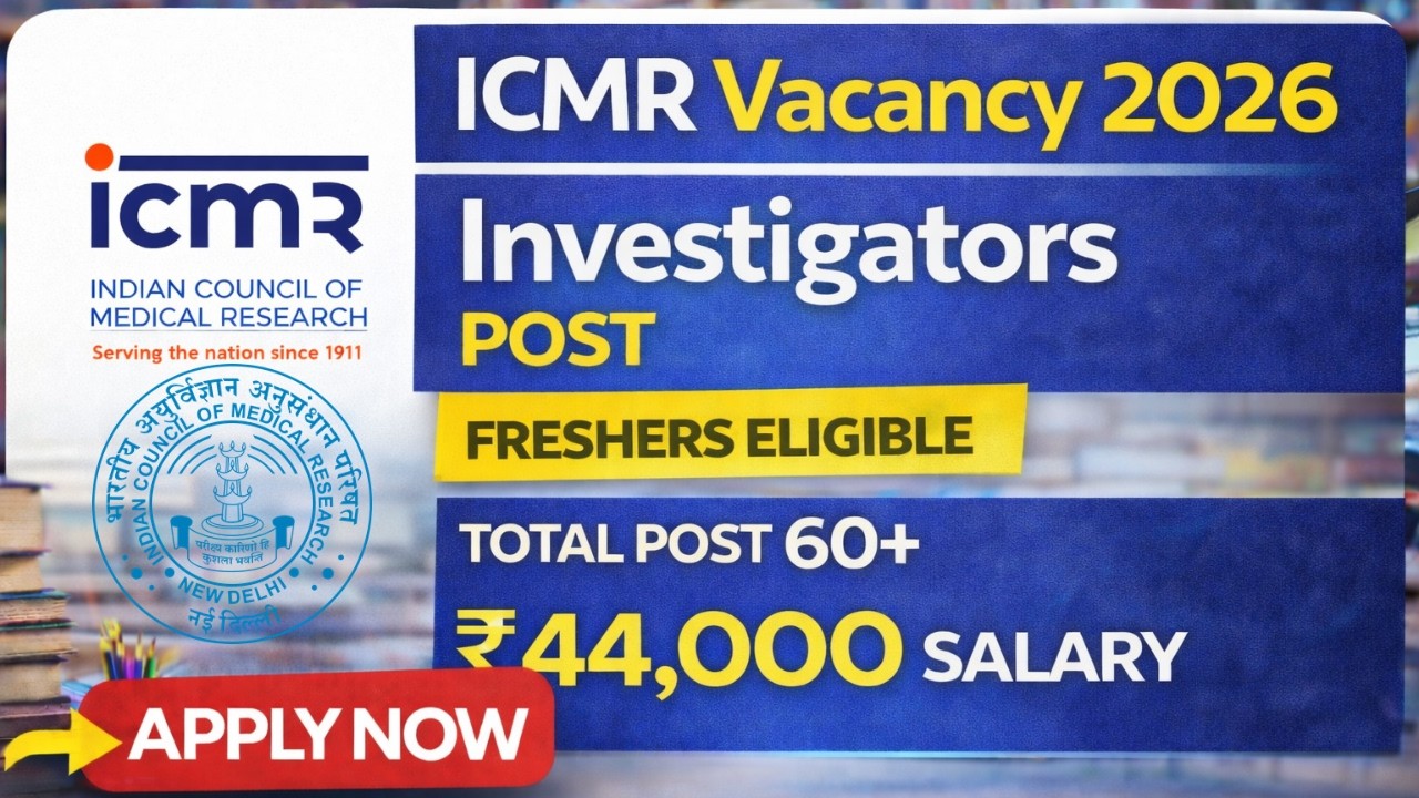 ICMR Ai Investigator Vacancy Notification 2026 | Eligibility | Salary | Apply Process | Full Details