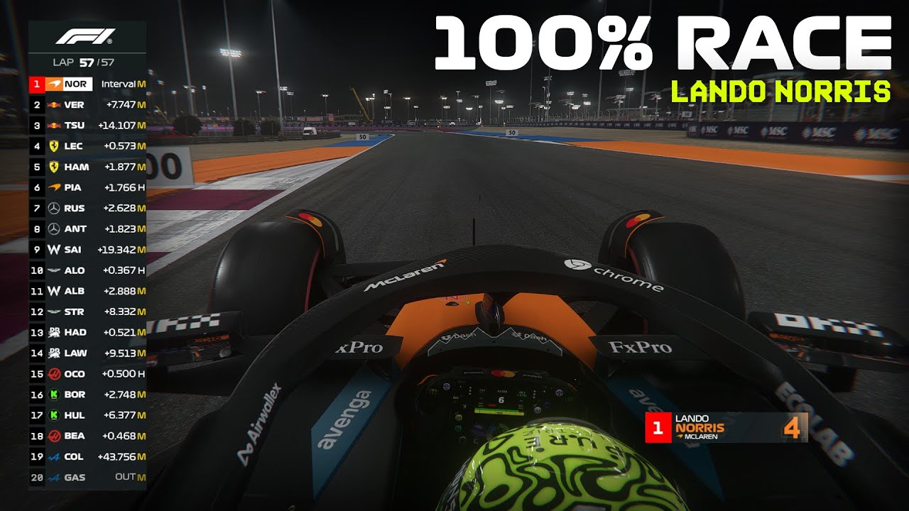 Lando Norris Full Race Gameplay - Qatar Grand Prix
