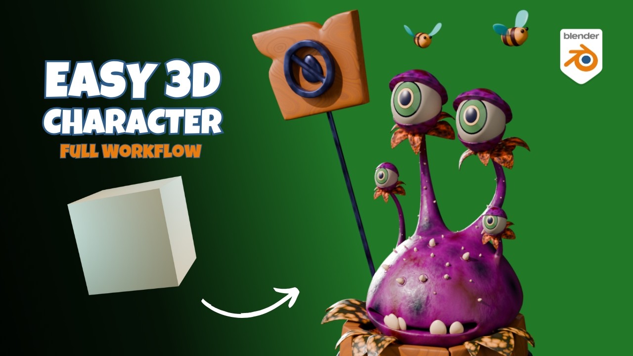 Creating a Stylized Swamp Plant in Blender | Full Modeling & PBR Texturing