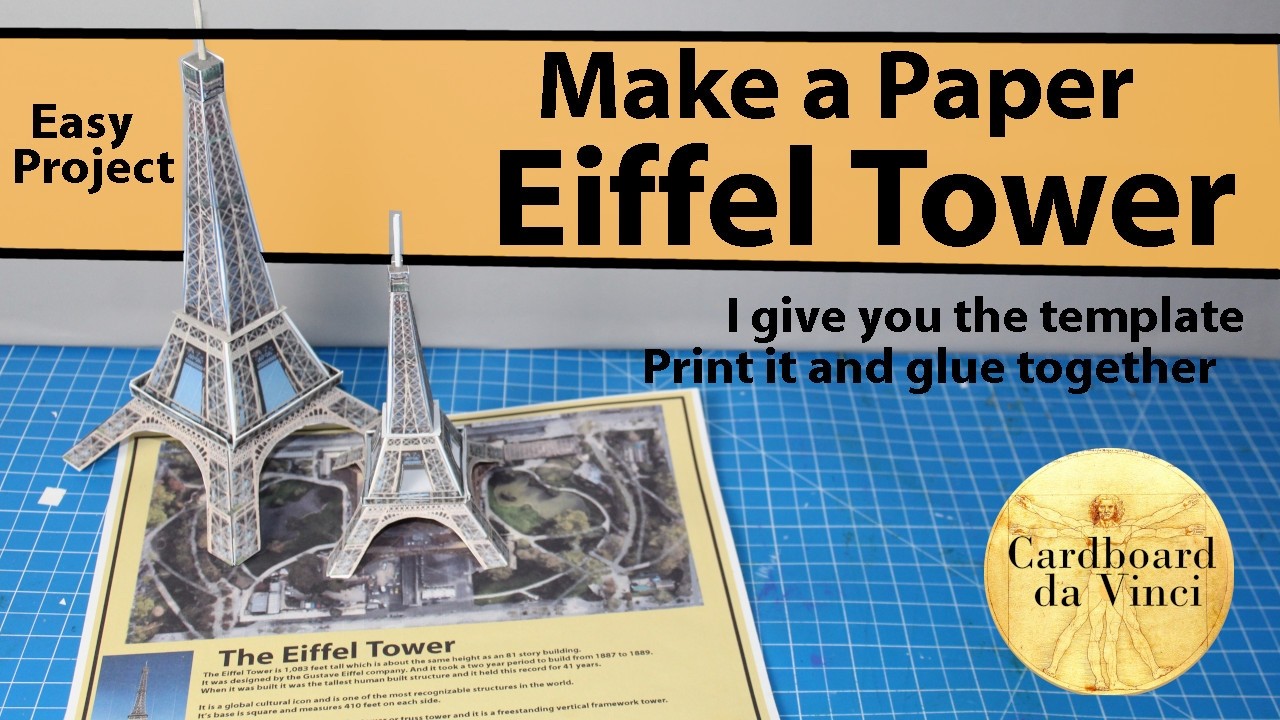 Make a Paper Eiffel Tower - Easy to Make and I give you the template ] Make two different sizes