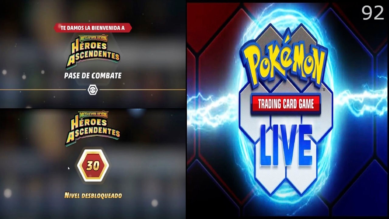 Pokémon TGC Live 92 - Pase de combate (Megaevolución - Héroes Ascendentes) Nivel 30