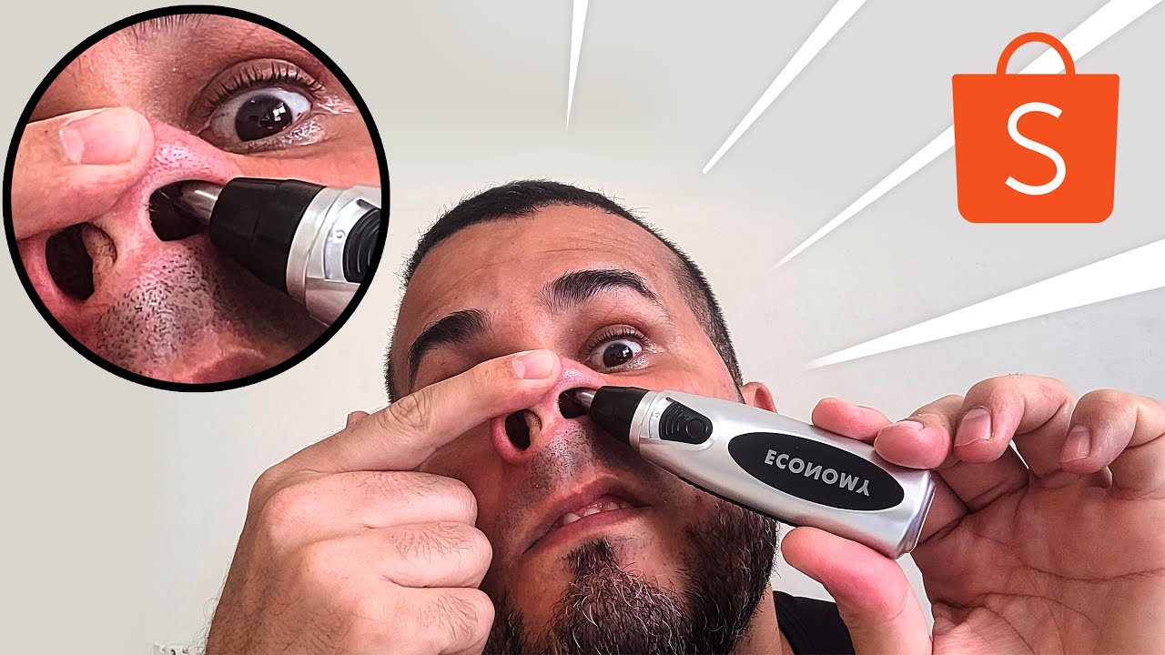 Teste aparador de pelos portátil para nariz, orelha, rosto depilador facial da Shopee (TESTE REAL)