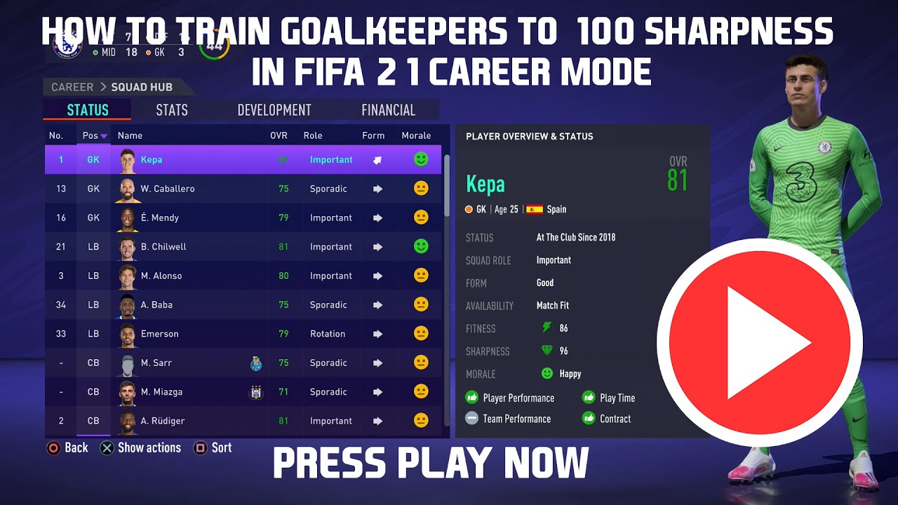 How To Train Goalkeepers In Fifa 21 Career Mode Sharpness Tutorial