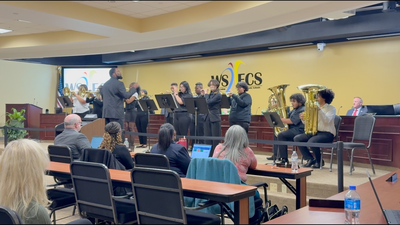 Carver High School Concert Band at WSFCS Board of Education meeting 3/17/26