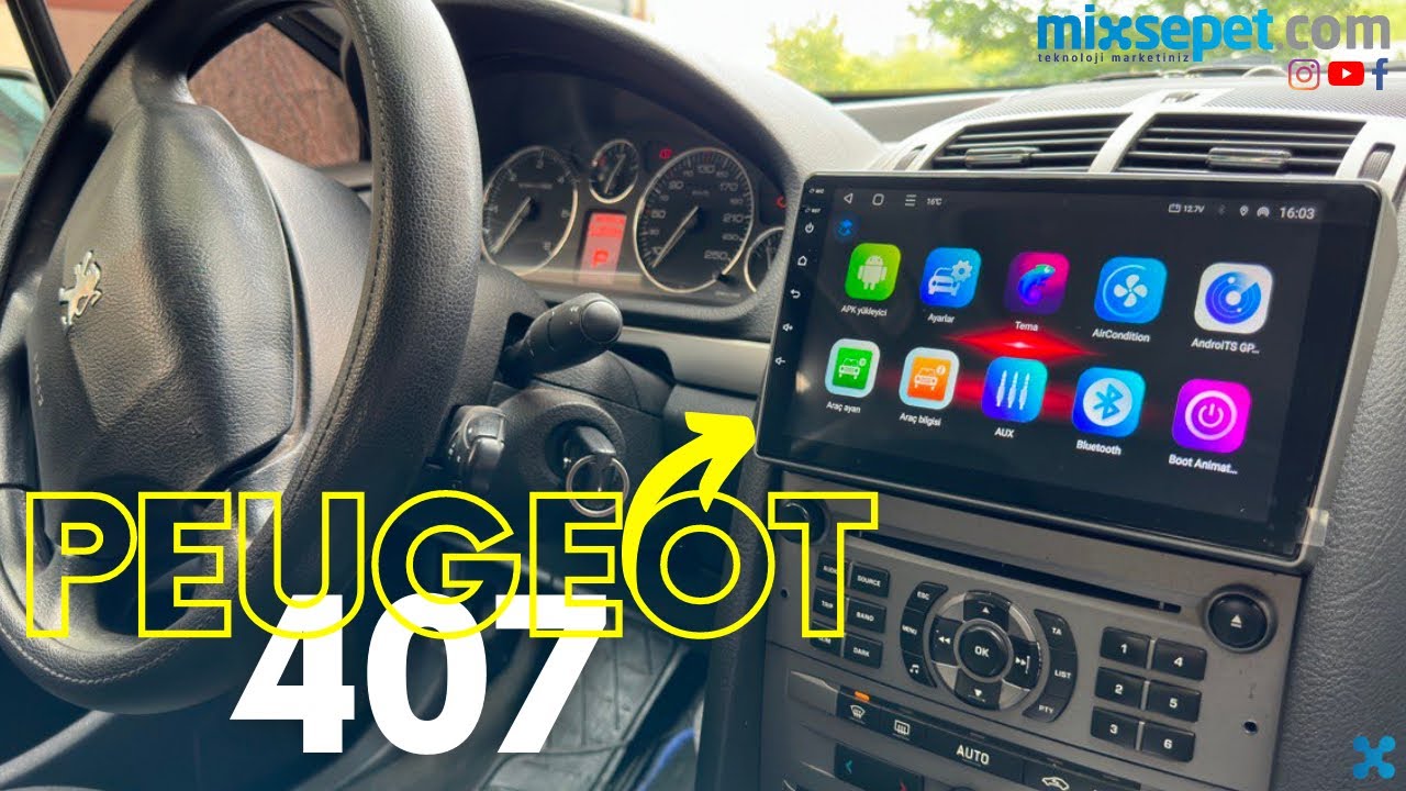 PEUGEOT 407 (2008-2010)  CarPlay ve AndroidAuto Destekli Android Multimedya Sistemi 22-1569