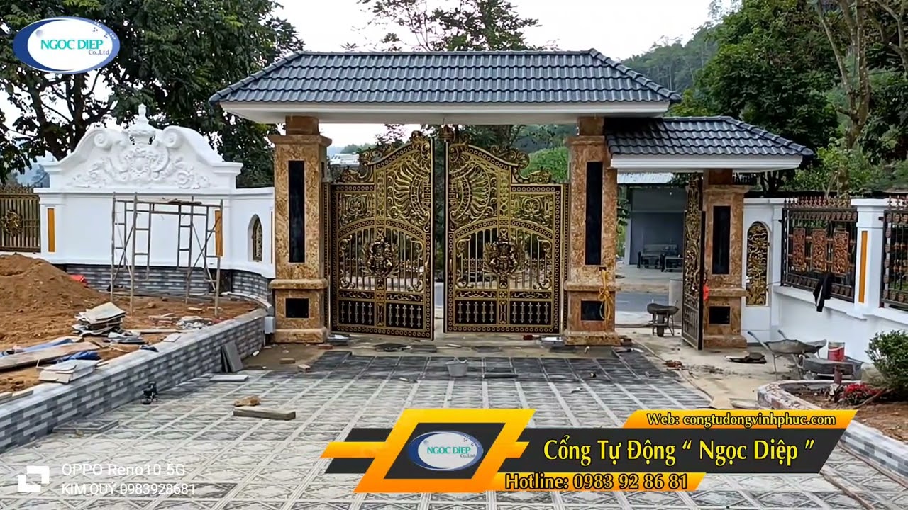 Cổng âm sàn Ý lắp đặt Tuyên Quang ( Sơn Dương ) LH 0983928681