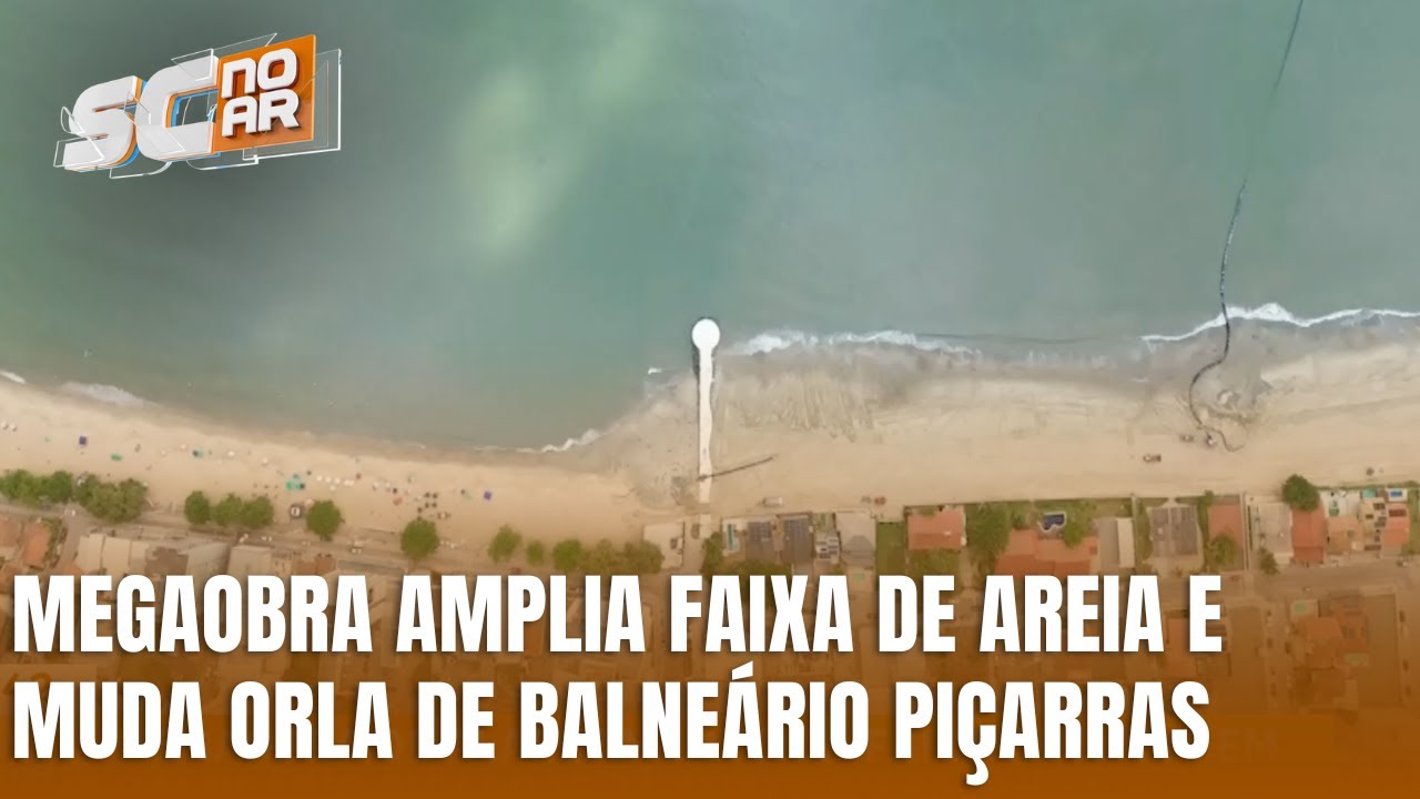 Alargamento da faixa de areia em Balneário Piçarras já avança 600 metros