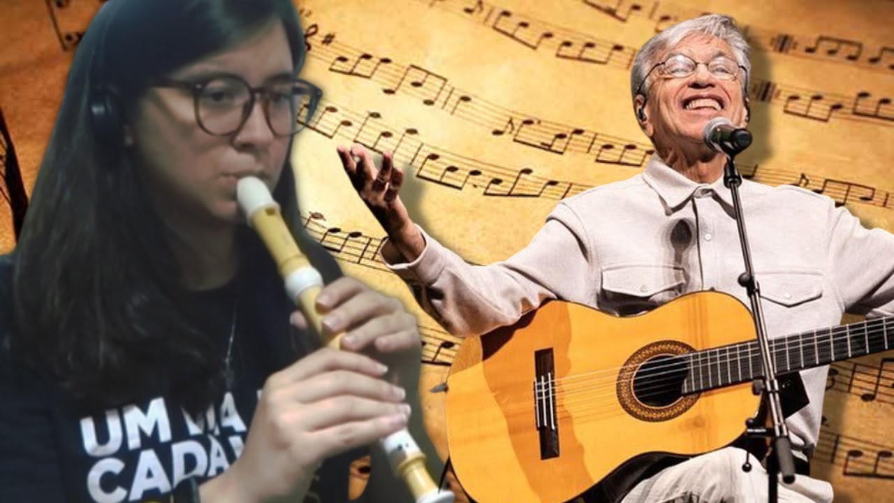 Sozinho (Caetano Veloso)  - Partitura com NOTAS - Flauta Doce, Multi Raquel Dias