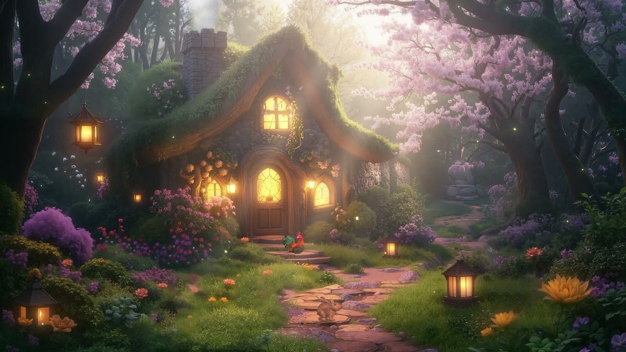 Mystical Cottage in the Woods 🌙 Enchanted Ambience & Soothing Melodies | Relax, Sleep, Focus