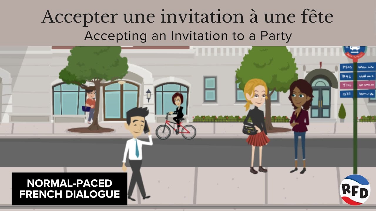 Accepter une invitation à une fête | Learn French through Reading Dialogues