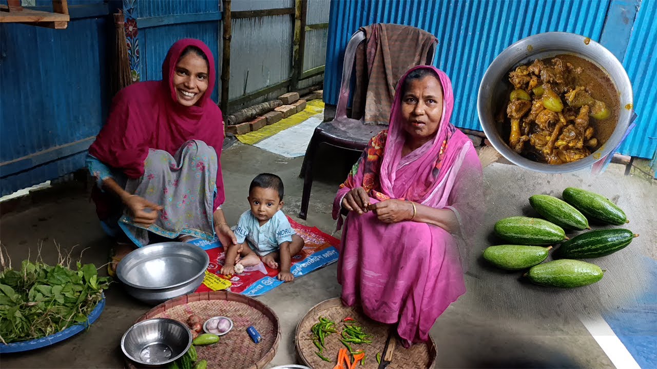 ওয়াও বৃষ্টির দিনে দেশী মুরগির অসাধারন রান্না সাথে গ্রামীন পরিবেশে খাওয়া দাওয়া