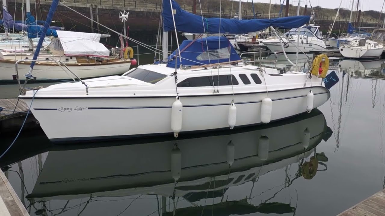 Grey day sailing a Hunter Legend 240 Solway Firth and Maryport Marina 2024