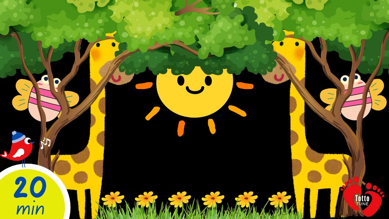 Cute Giraffes & Bees | High Contrast Baby Sensory Animation
