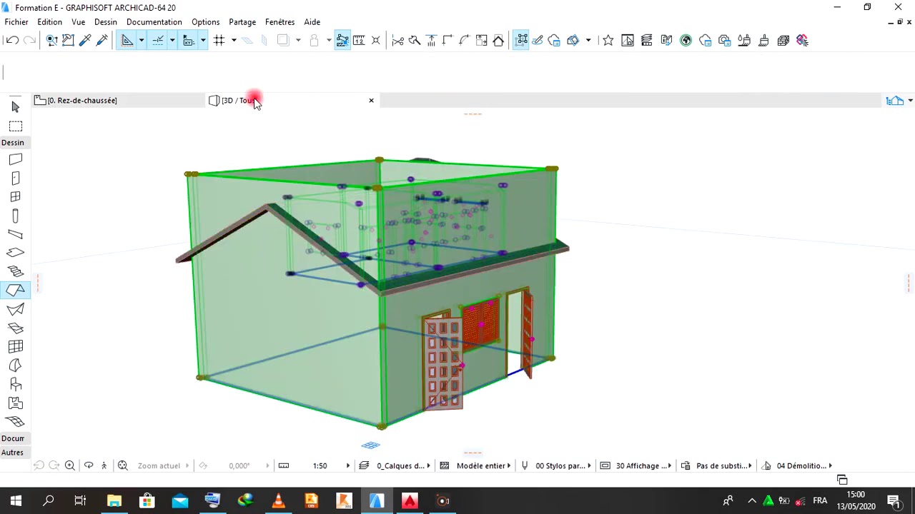 Formation D&eacute;butant Archicad - toiture &agrave; deux pan