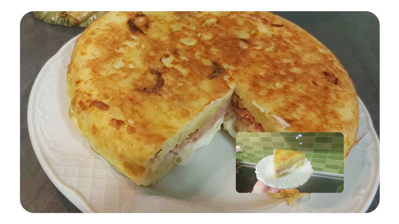 تورتيا بطاطا مع شرائح البيبي tortilla de patata con rebanadas de pavo
