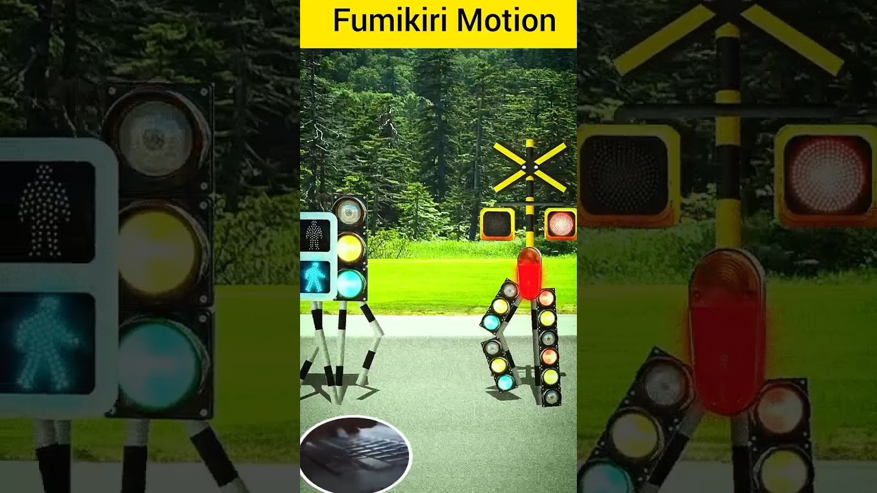 Fumikiri train lights 🚦 railroad crossing Stand against each other #shorts #fumikiri #railroadcross