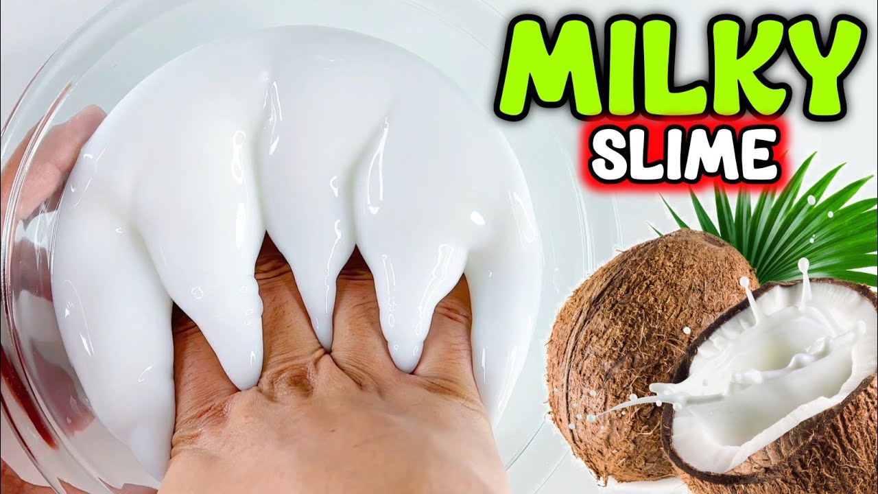 MILKY COCONUT SLIME🥥👅🎧 How to make Jiggly Coconut milk Slime [ASMR]