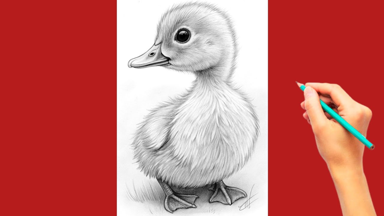 How to Draw a Cute Duckling | Realistic Pencil Sketch Drawing Tutorial