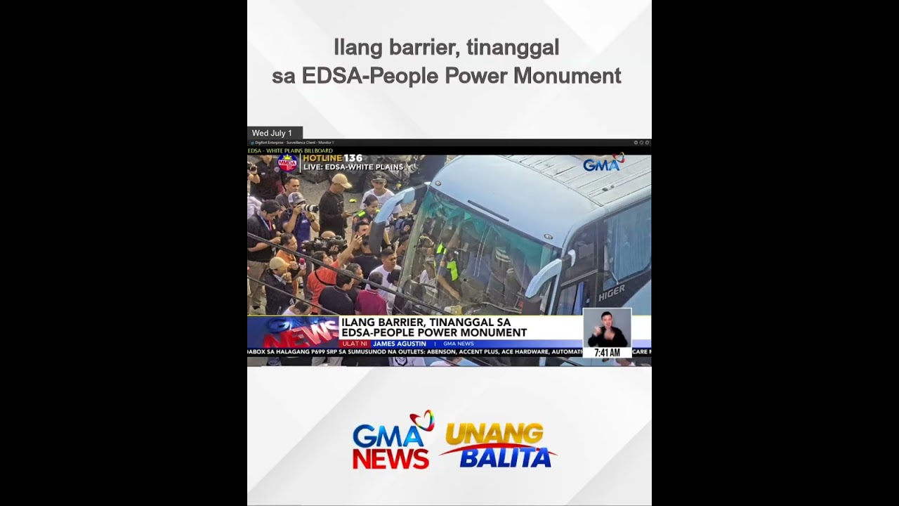 Ilang barrier, tinanggal sa EDSA-People Power Monument | Unang Balita