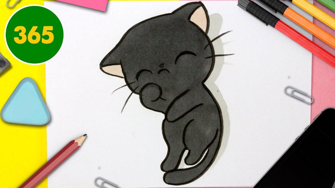 COME DISEGNARE GATTO KAWAII - Come disegnare animali