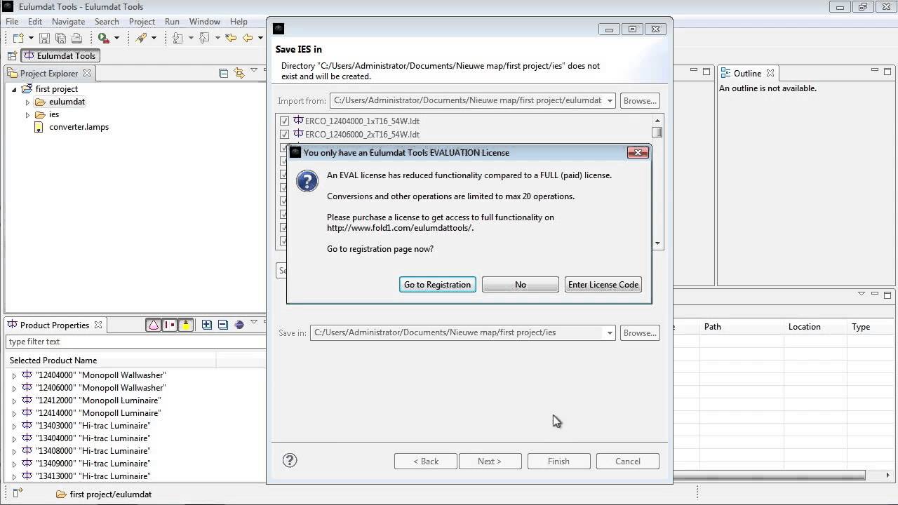 Converting EULUMDAT to IES