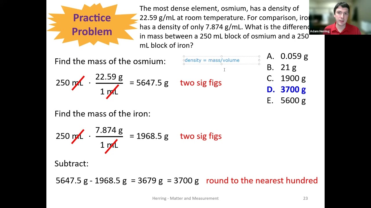 Introduction to General, Organic, and Biochemistry L1.4 Density and Dimensional Analysis