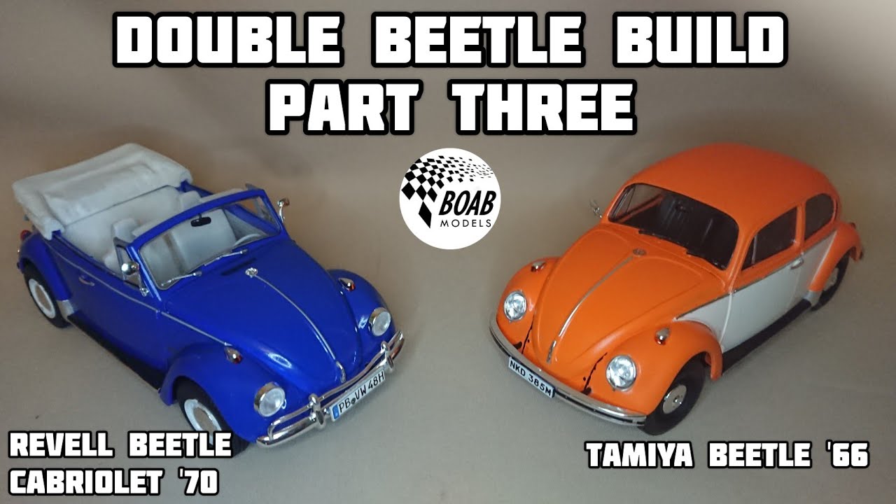 Double Beetle Build Part 3 - Tamiya VW Beetle 1966 & Revell Beetle Cabriolet 1970 - body & assembly