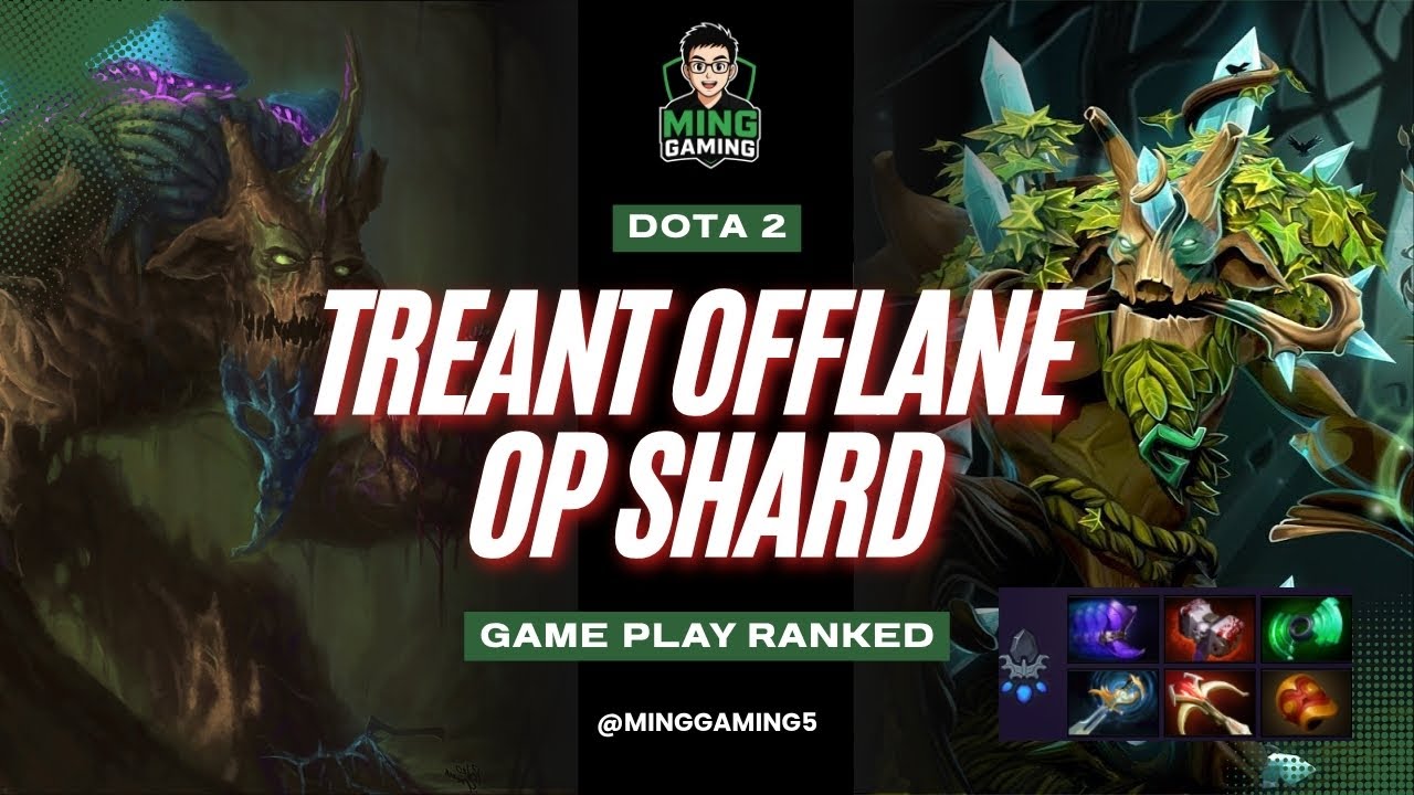 Ming Gaming  Treant Offlane, echo saber root  7.39e - Dota 2 Ranked Gameplay [Push Rank and Learn]