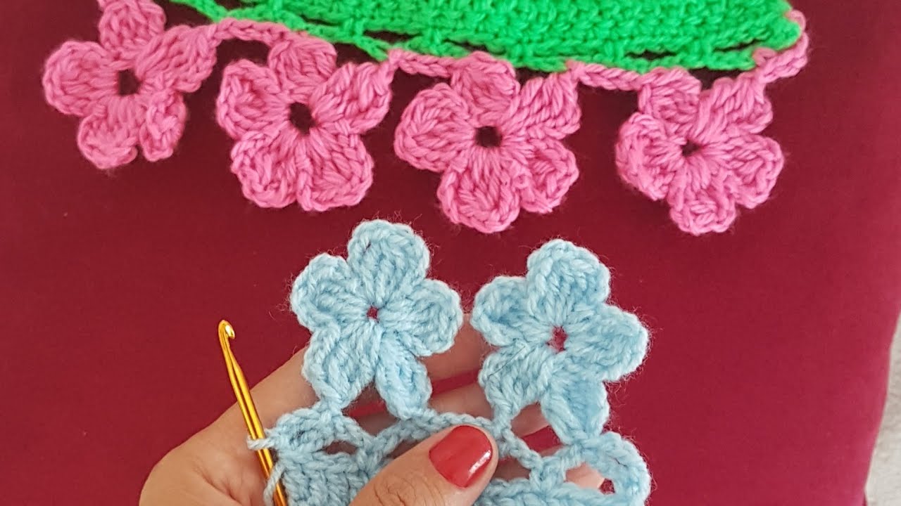 Çiçekli Kenar Oya / Crochet Flower Border/ Havlu Kenarı