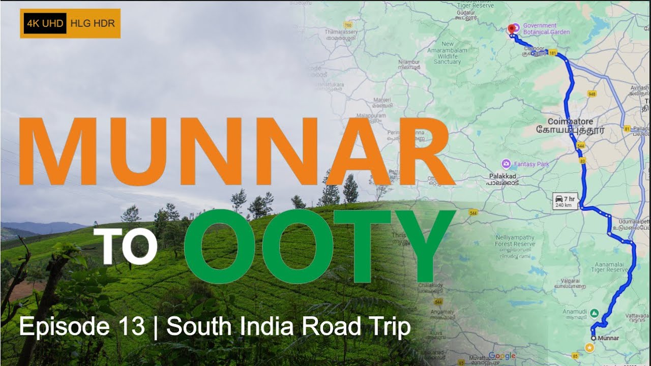 Munnar to Ooty via Coimbatore - Coonoor | Ep. 13 | South India Road Trip | ASMR | 4K Scenic drive