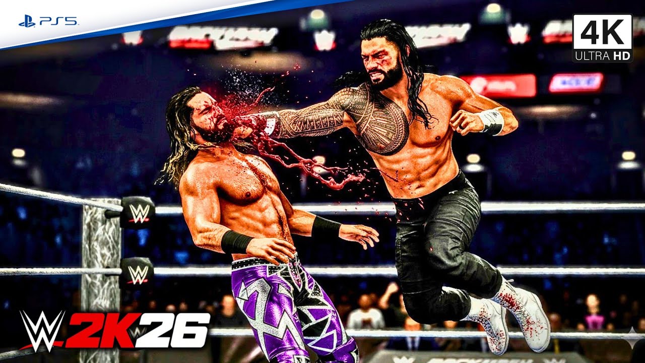 WWE 2K26 - Roman Reigns vs Seth Rollins - Brutal Full Match | PS5 [4K UHD]