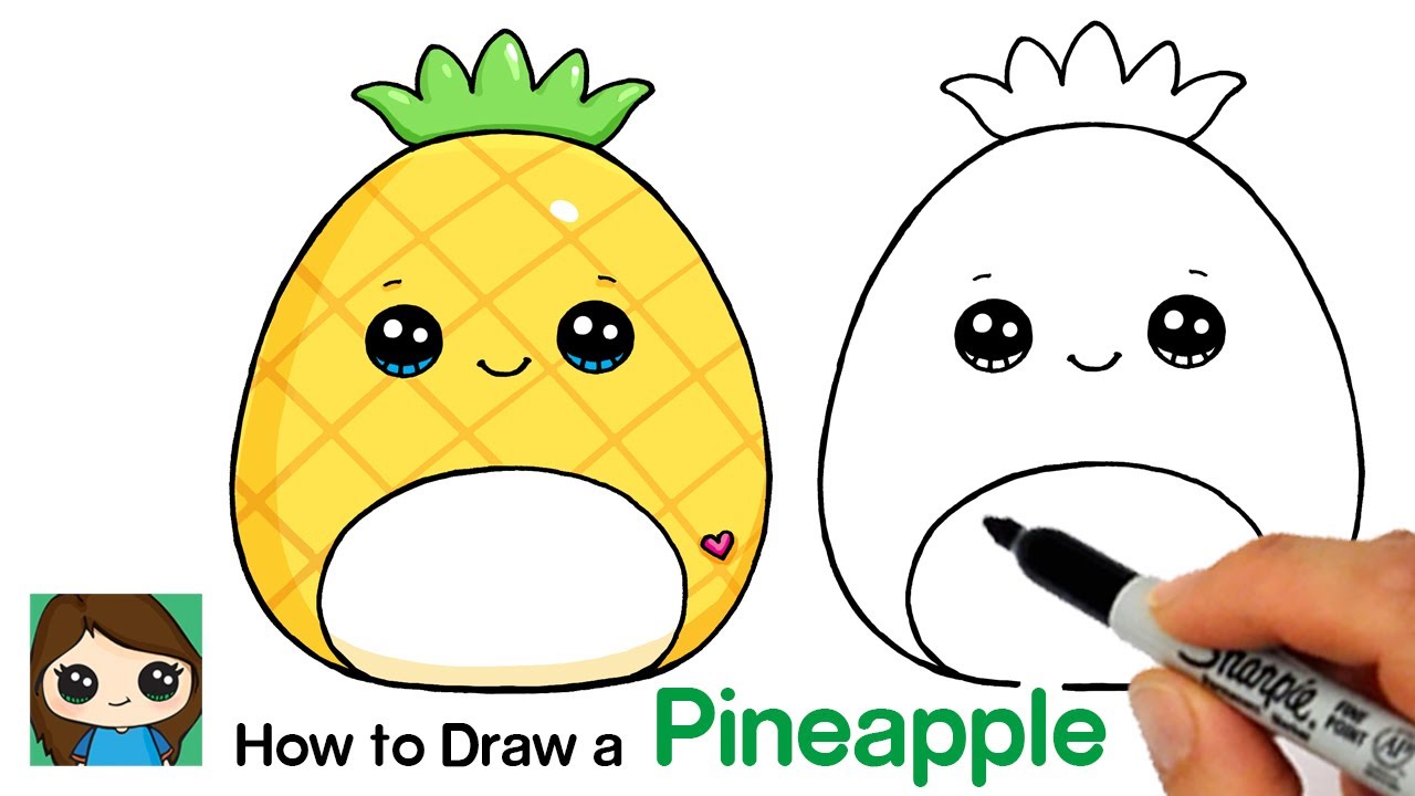 How to Draw a Pineapple Squishmallow 🍍 Summer Art Series #12