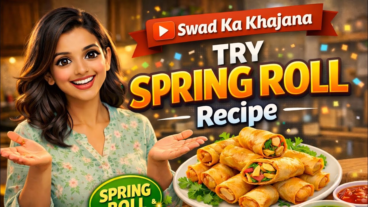 Swad Ka Khajana ❤️ ki pehli recipe!Crispy aur tasty Veg Spring Roll 🌯