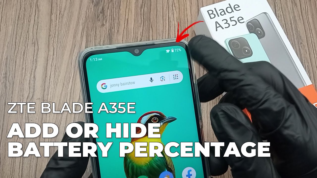 Add Or Hide Battery Percentage - ZTE Blade A35e