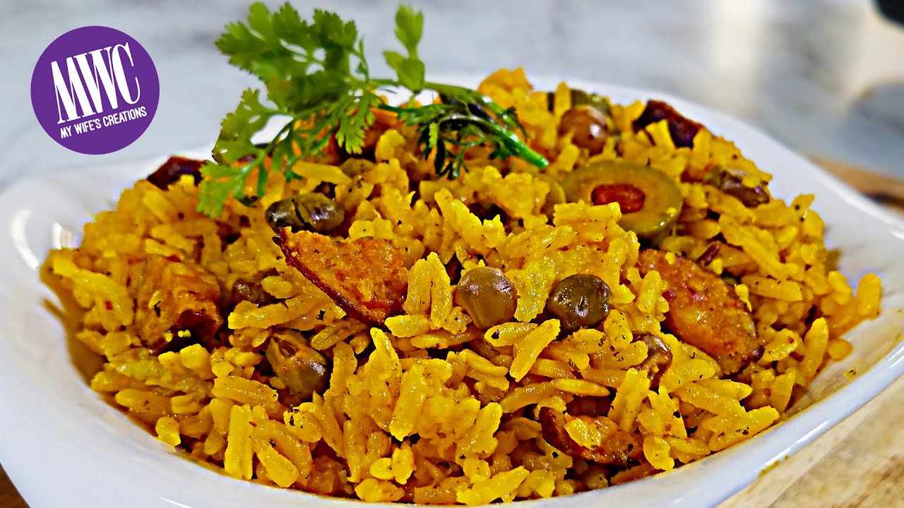 ARROZ AMARILLO RECETA AL ESTILO PUERTORRIQUEÑO - Arroz con gandules
