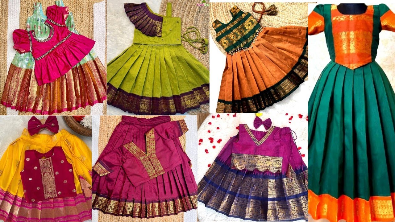 Pattu Pavadai Blouse Ideas Without Aari Work😍New Langa Jacket Designs