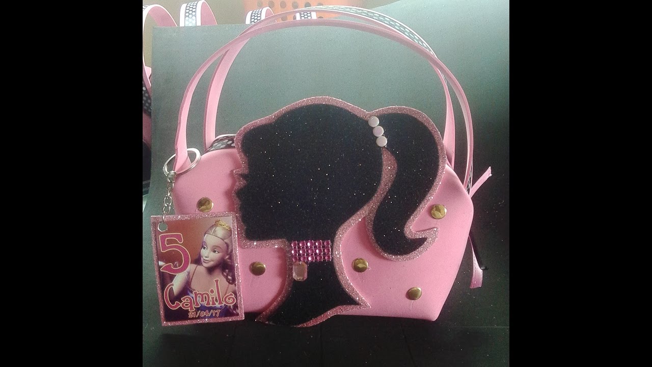 Cartera foami, goma eva Barbie - DIY CREACIONES SAMADITH