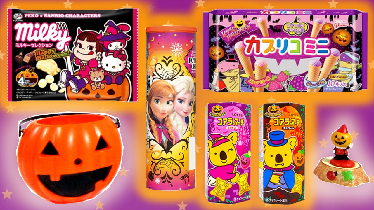 DOCES DO HALLOWEEN DO JAPÃO: Parte 2 | Disney Frozen, Peko-chan & Sanrio, Koara no Māchi e Caplico