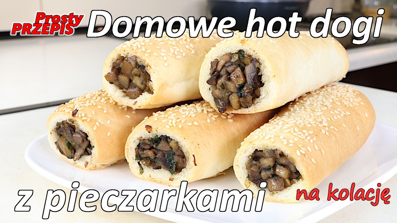 Domowe Hot Dogi z pieczarami - Hot dogi z PRLu lub VEGE