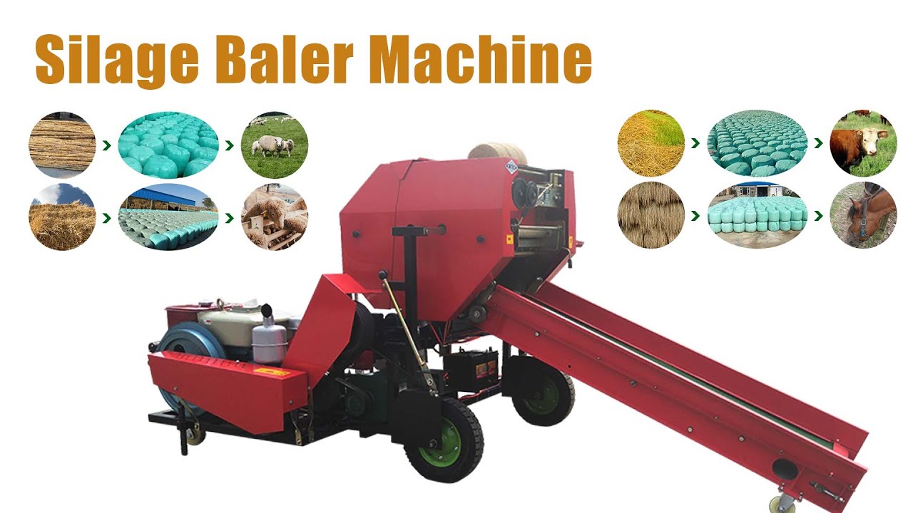 Baling and Wrapping the Silage | Diesel Engine Silage Baler and Wrapper | Silage Round Baler#silage