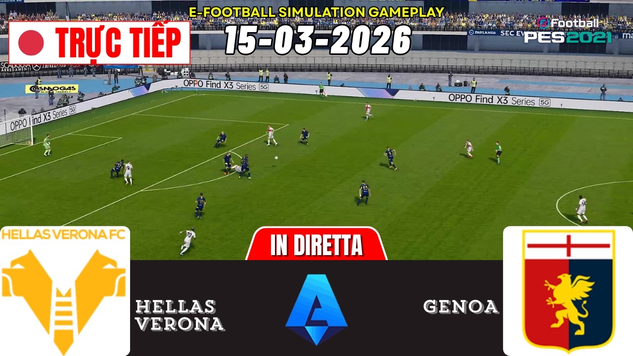 IN DIRETTA : Hellas Verona vs Genoa Live Serie A 25/26 Full Match - PES21 Video Game Simulation
