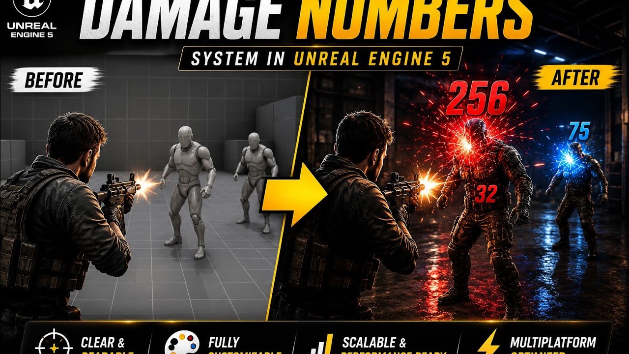How to Build a Clean & Reusable Damage Numbers System in UE5 (Beginner to Pro)