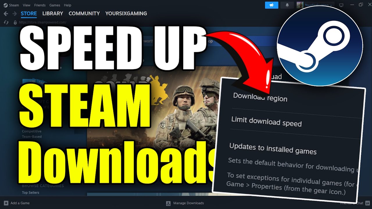 How to SPEED Downloads & Updates for Games on STEAM Settings (Best Method)