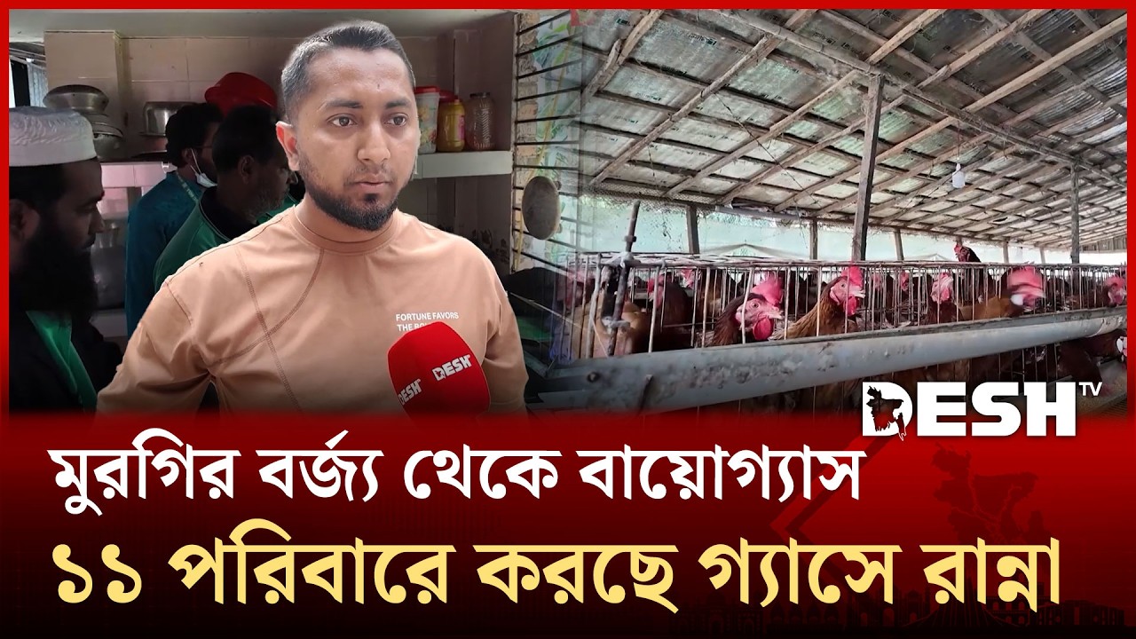 পোল্ট্রি বর্জ্য ব্যবস্থাপনায় বায়োগ্যাস উৎপাদন করে, লাভবান যুবক | BHOLA | Desh TV