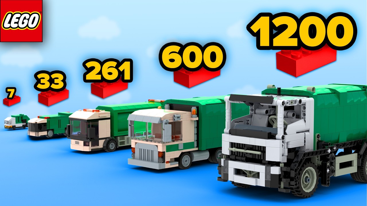 Мусоровозы LEGO от 7 до 1200 деталей | Сравнение