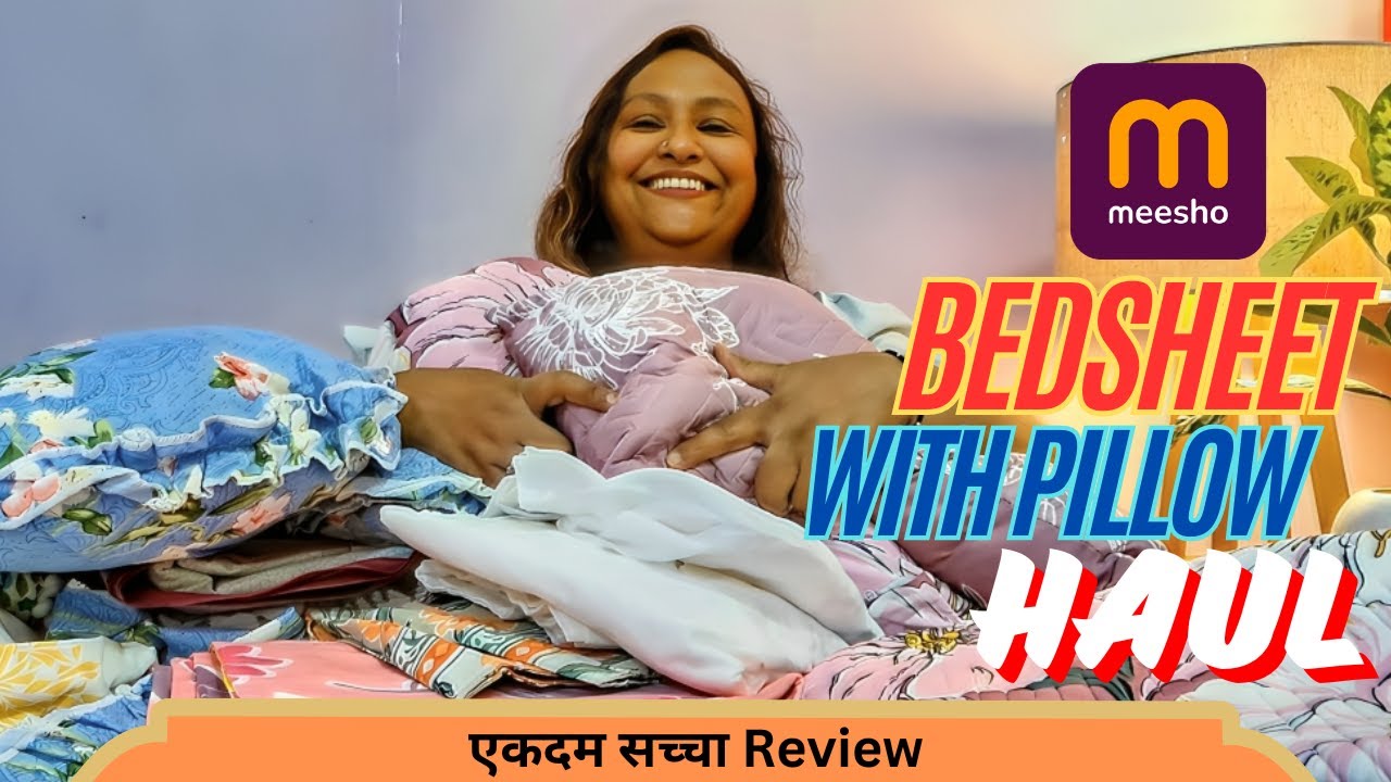 Meesho Bedsheet With Cushion Haul | Meesho Cotton Bedsheet Haul Starting From 271