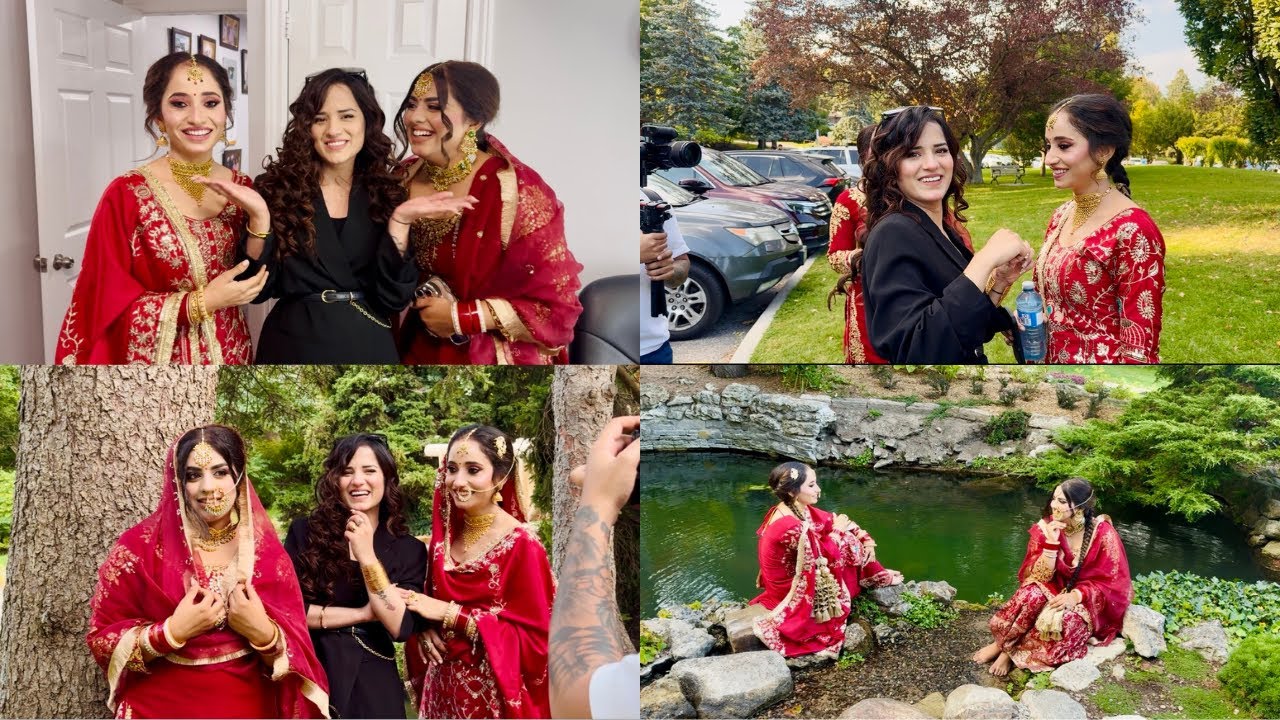 Nve Kam Da Pehla Din😍 || Punjabi Bride Makeup Shoot with Hina & Komal♥️|| @JassArsh 