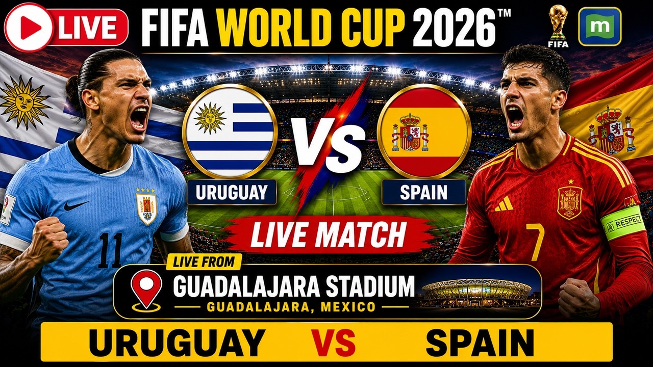 Uruguay vs Spain LIVE: FIFA World Cup 2026 Watchalong | Live from Guadalajara Stadium |Football LIVE