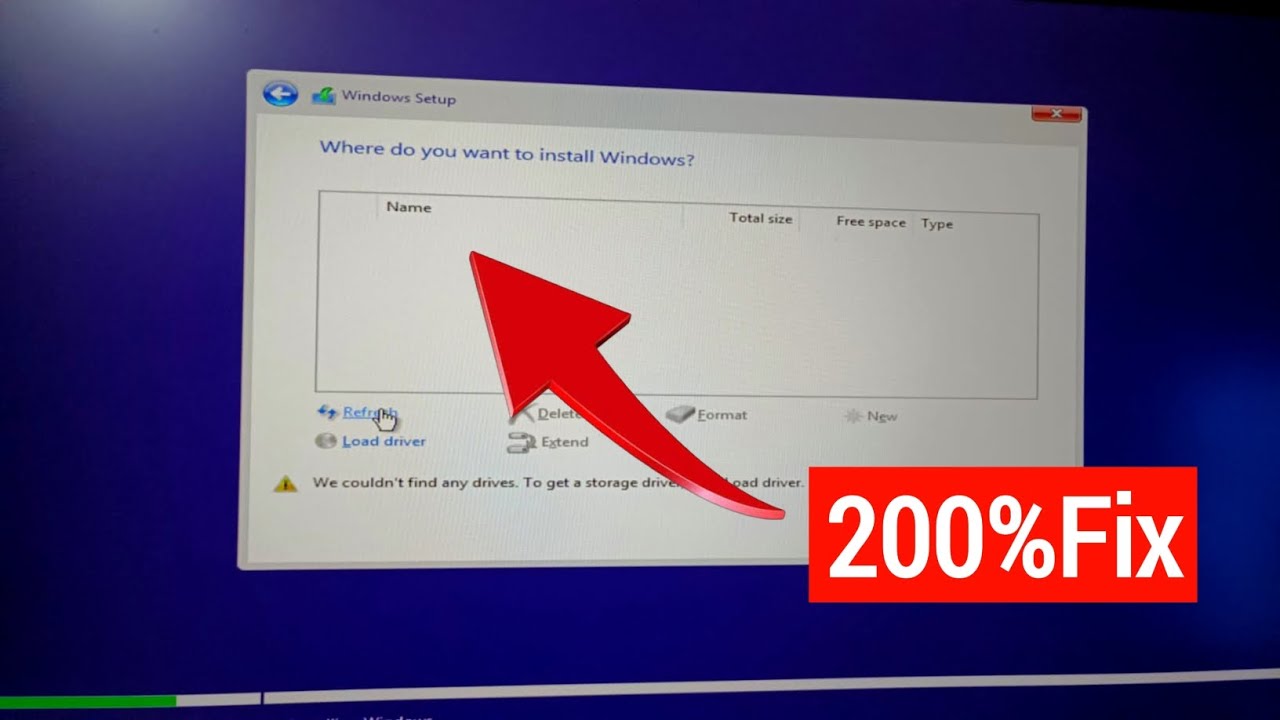 Fix - We Couldn't find any drivers to get a storage driver click load drive